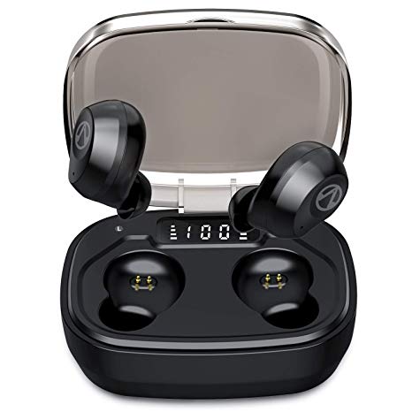 U-ROK Bluetooth 5.0 Wireless Earbuds with 1600mAh Portable Charging Case, Touch Control in-Ear Earphones Built-in Mic HD Stereo Sound IP67 Waterproof Headphones for Running Sports