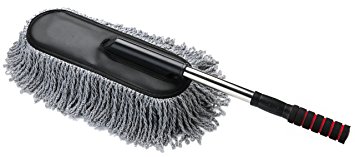 Car Duster, Onshowy Telescopic Retractable Handle Electrostatic Microfiber Car Wax Drag Removable Car Wash Brush Car Mop, Exterior or Interior Use Cleaning Tool