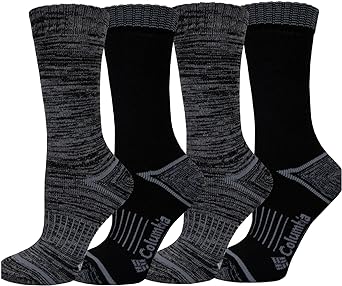 Columbia Womens Moisture Control Crew Socks, 4-pair