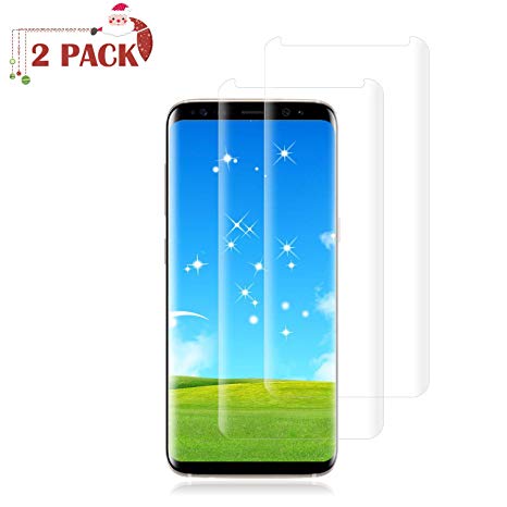 [2 Pack] Galaxy S8 Plus Screen Protector [9H Hardness][Anti-Scratch][Anti-Bubble][3D Curved] [High Definition] [Ultra Clear] Tempered Live2Pedal Compatible Samsung Galaxy S8 Plus