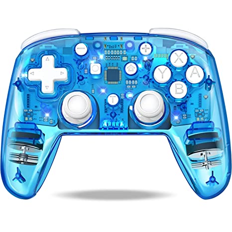 Wireless Controller for Nintendo Switch/Switch Pro/Lite, Switch Remote Control Gamepad with 4 Lighting Modes/Adjustable Turbo / Dual Motors Vibration for Nintendo Switch Controller