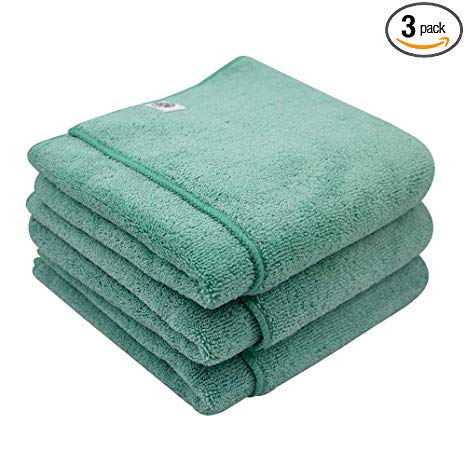 Chemical Guys MIC36403 Workhorse XL Green Professional Grade Microfiber Towel, Exterior (24 in. x 16 in.) (Pack of 3)