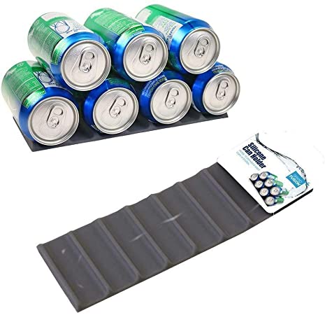 Silicone Can Mat Refrigerator Organizer - Stacks Cans and Bottles for Easy Storage