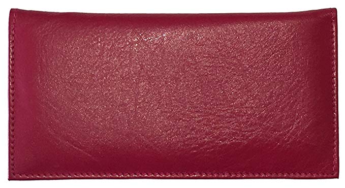 Red Basic Leather Checkbook Cover