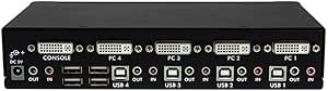 StarTech.com 4 Port High Resolution USB DVI Dual Link KVM Switch with Audio and USB 2.0 Hub (SV431DVIUAHR)