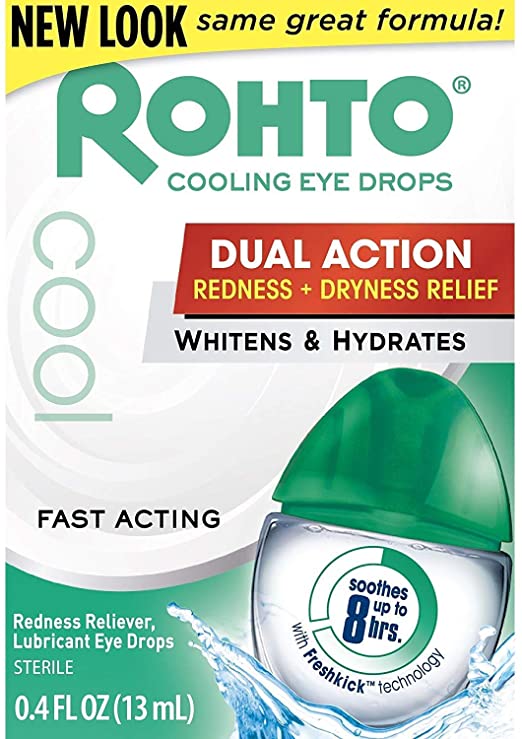 Rohto Cool Redness Relief Lubricant Eye Drops - 0.4 fl oz, Pack of 3
