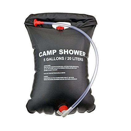 Solar Camp Shower Bag,Facelink Solar Heated Outdoor Shower Camping Water Bathing Bag Outdoor Travel Hiking Climbing Portable( (5 Gallons/20 L)