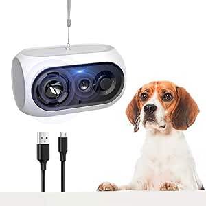 Boitier Anti Aboiement, Automatique Anti-Aboiement Chien Ultrason Dispositif, Repulsif Ultrasons pour Voisin Chiens Etanche Rechargeable 100% Sûr, pour Les Petits Gros Chien , Intérieur Extérieur