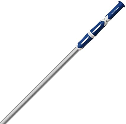 Aquatix Pro Swimming Pool Pole, 8 to 16 Feet, Luxury Edition Aluminum Telescopic Pole, Best for Skimmer Net, Vacuum Head and Brush, Strong Grip & Lock, Ribbed Finish, 1.1mm Thick, 66lbs Holding Power
