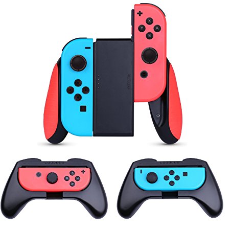 Nintendo Switch Joy-Con Grip (Updated Version),HEYSTOP [3-Pack] Wear-Resistant Game Controller Handle Kit for Nintendo Switch Joy-Con