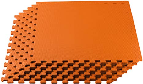 We Sell Mats Multipurpose Exercise Floor Mat with EVA Foam, Interlocking Tiles, Anti-Fatigue, for Home or Gym, 24 x 24 x 3/8 Inches