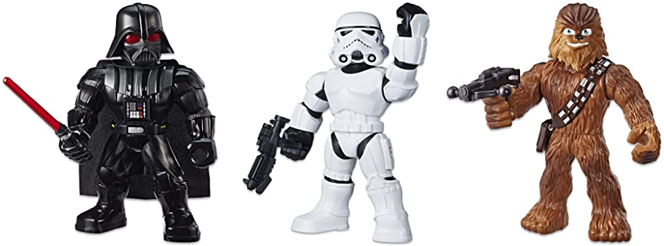 Star Wars Galactic Heroes Mega Mighties 3-Pack -- Stormtrooper, Darth Vader, and Chewbacca 10-Inch Action Figures, Kids Ages 3 and Up (Amazon Exclusive)