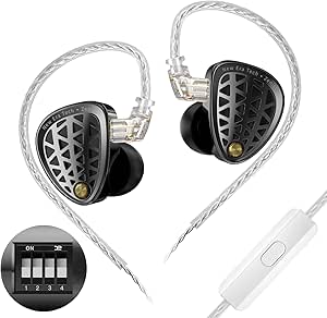 KZ Zenith IEM Wired Earbuds, Professional Sound Isolating Earphones, Clear Sound & Deep Bass, Single Dynamic Larger Driver, Secure Fit in Ear Monitor for Audio Engineers, Musicians (MIC)