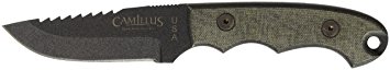 Camillus Barbarian Fixed Blade Knife with Kydex Sheath, Black, 7.75-Inch