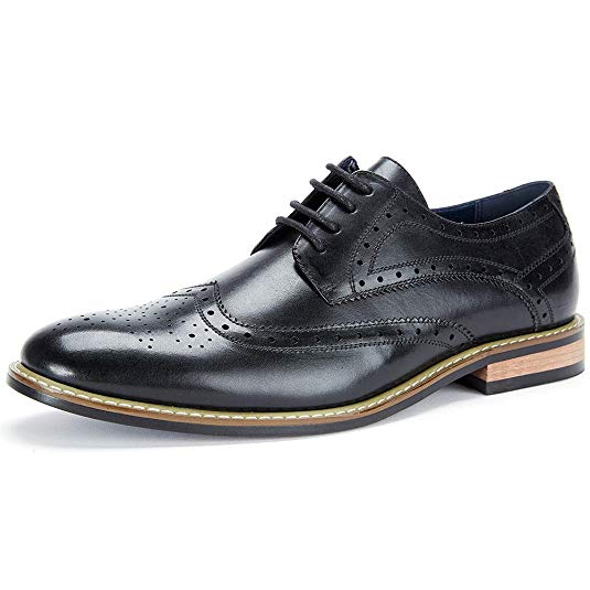 Cestfini Leather Wingtip Dress Shoes for Men Business Casual Shoes, Brogue Formal Shoes, Lace-up Oxford Shoes