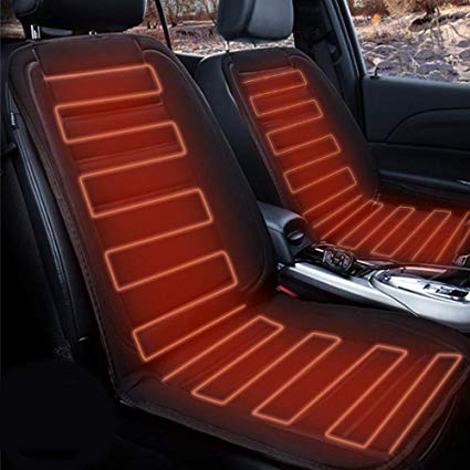 2019 Upgrade Heated Car Seat Cushion, 12V Portable Car Heating Pad Back Massager, Heating and Ventilation Function Perfect for Cold Weather & Winter Driving & All-Season Use