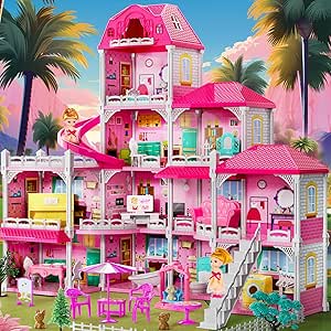 Luxury Villa Girls Toys for Kids Ages 2 3 4 5 6 7 - Girls Dolls, DlY Girls Toys, Girls Indoor Toys, Pretend Plays Toy with Accessories and Furniture, Girls Toys, Outdoor Play for Kids