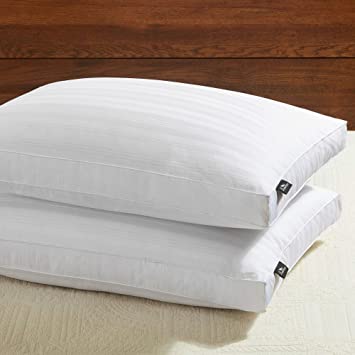 downluxe Goose Down Feather Pillow - 2 Pack Gusseted Bed Pillows King Size for Sleeping with Premium 100% Downproof Cotton Shell