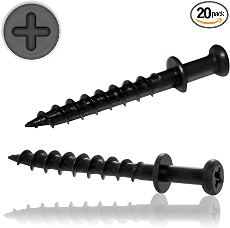 Picture Hanging Screw ,Bear Claw Double-Headed Screw Wall Picture Hangers, 4-in-1 Hanging Hooks for Sawtooth, Wire (20, Black)