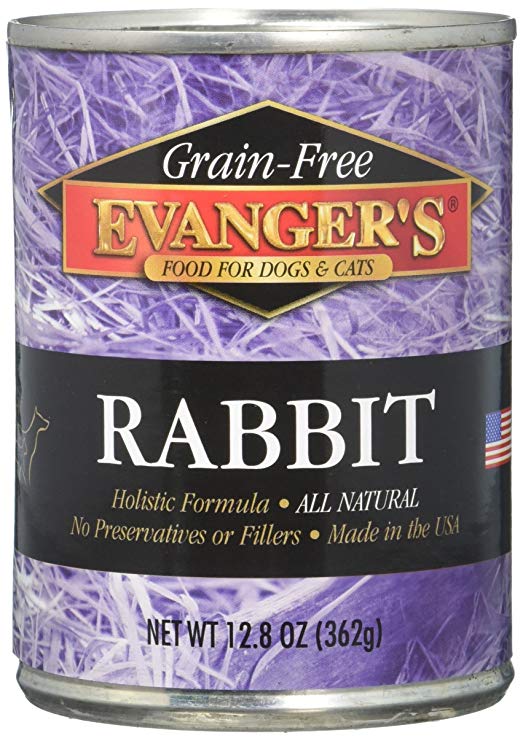 Evangers Grain Free Rabbit 12.8 Oz Dog/Cat Food (Case Of 12), Medium