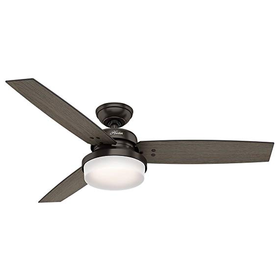 Hunter Fan Company 59210 52" Sentinel Ceiling Fan with Light and Remote, Premier Bronze