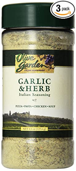 Olive Garden Garlic & Herb Italian Seasoning 4.5oz Bottle (Pack of 3)