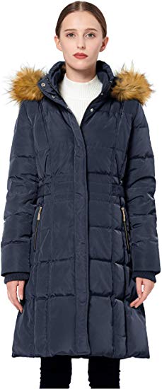 Orolay Women's Puffer Down Coat Winter Jacket with Faux Fur Trim Hood