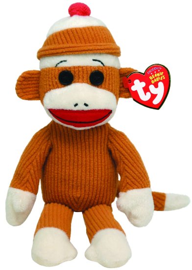 Ty Beanie Babies Socks Monkey (Tan)