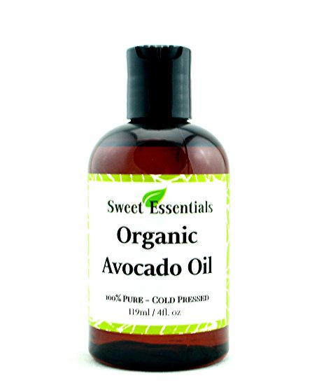 100% Pure Organic Cold-Pressed Avocado Oil - 4oz - Imported From Italy - NON-GMO/ Golden In Color