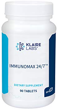 Klaire Labs Immunomax 24/7 - Certified Organic Mushroom Immune Support Formula with Cordyceps, Turkey Tail, Lion's Mane, Reishi & Green Tea Extract (90 Tablets)