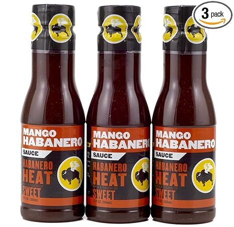 Buffalo Wild Wings Barbecue Sauces, Spices, Seasonings and Rubs For: Meat, Ribs, Rib, Chicken, Pork, Steak, Wings, Turkey, Barbecue, Smoker, Crock-Pot, Oven (Mango Habanero, (3) Pack)