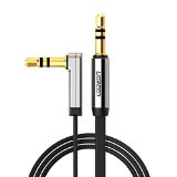 Ugreen 35mm Auxiliary Audio Flat Cable 90 Degree Right Angle Compatible for iPhone iPad or Smartphones Tablets Media Players