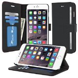 iPhone 6 Case roocase Prestige Folio iPhone 6 47 Wallet Case - Stand Feature Premium Synthetic Leather Wallet Case Flip Cover with Credit Card ID Holder for Apple iPhone 6 47 Black