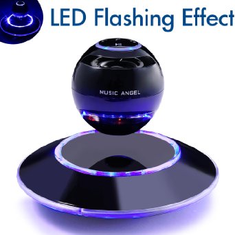 Levitating Bluetooth Speakers MUSIC ANGEL Multi-color LED Portable Wireless Bluetooth 40 Floating Levitation Speaker 360 Degree Rotating with Build in Microphone and Touchable Panel