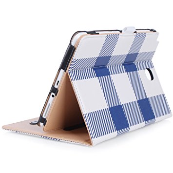 ProCase Samsung Galaxy Tab A 8.0 Case, Standing Cover Folio Case for 2015 Galaxy Tab A Tablet (8.0 Inch, SM-T350 P350), with Multiple Viewing Angles, Document Card Pocket - Plaid