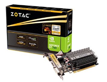 ZOTAC GeForce GT 730 Low Profile 4GB 64-Bit DDR3 PCI Express 2.0 x16 (x8 lanes) Graphics Card (ZT-71115-20L)