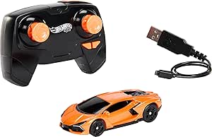 Hot Wheels RC Toy Car, Remote-Control Lamborghini Revuelto in 1:64 Scale, Recharge with USB Cable, Races & Stunts On- and Off-Track with Turbo Boost