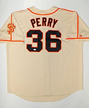 Gaylord Perry Autographed San Francisco Giants Beige Majestic Jersey- JSA W Auth