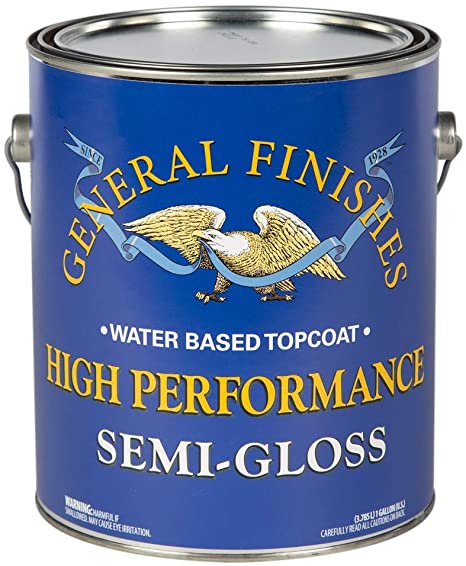 General Finishes High Performance Water Based Topcoat, 1 Gallon, Semi-Gloss