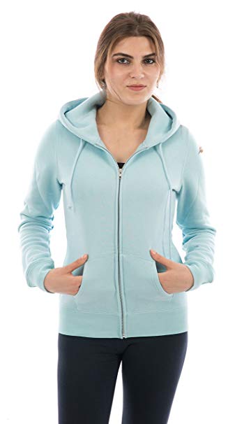 FORBIDEFENSE Women Fleece Hoodies Full Sleeve-Front Zip Premium Hood 2 Kangaroo Split Pocket