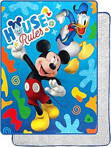 Northwest Mickey Mouse Silk Touch Sherpa Throw Blanket, 60" x 80", Buddies Rule