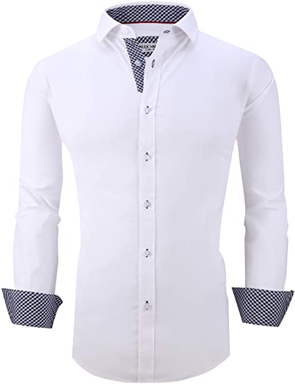 Alex Vando Mens Dress Shirts Regular Fit Long Sleeve Men Shirt