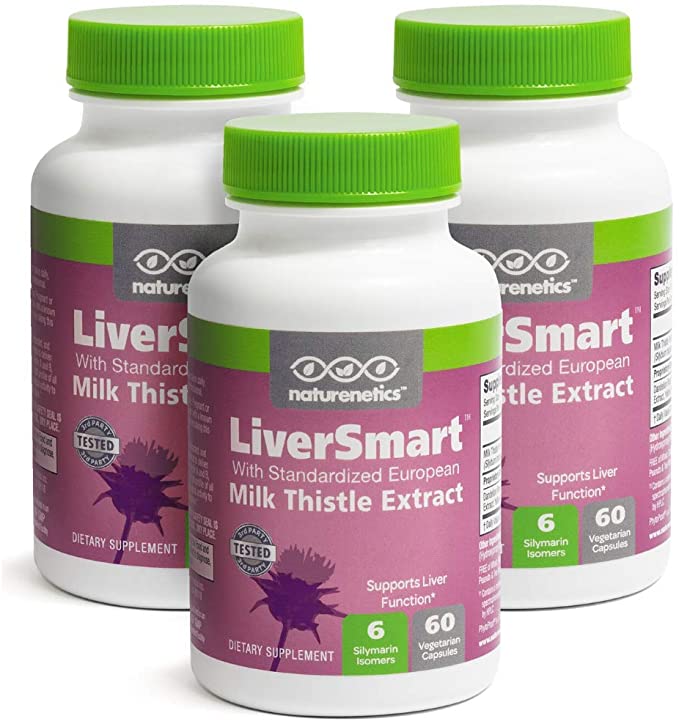 Milk Thistle Liver Cleanse & Support Supplement - LiverSmart by Naturenetics: 145mg Silymarin – 6 Antioxidant Ingredients Including Dandelion Root & Artichoke to Protect the Liver – Vegan – Tested (3)