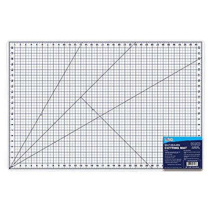U.S. Art Supply 24" x 36" WHITE/BLUE Professional Self Healing 5-6 Layer Double Sided Durable Non-Slip PVC Cutting Mat Great for Scrapbooking, Quilting, Sewing and all Arts & Crafts Projects