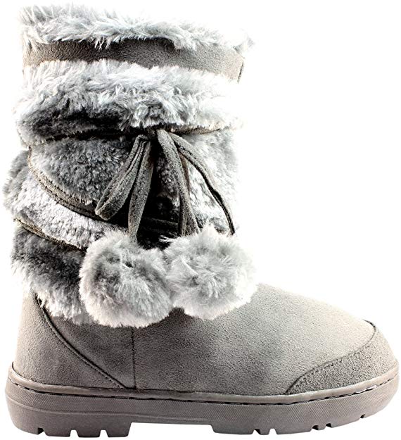 Holly Womens Pom Pom Waterproof Winter Snow Boots