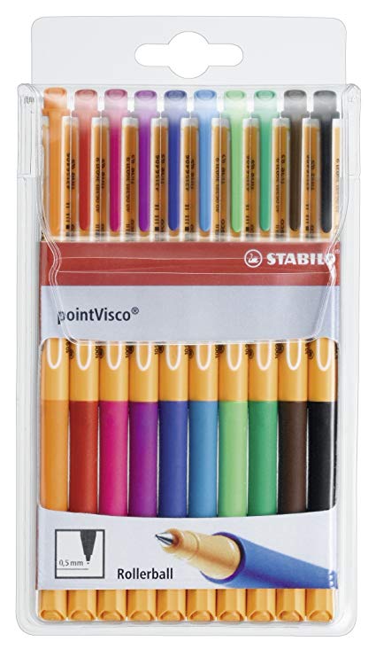 STABILO pointVisco Rollerball - Assorted Colours, Pack of 10