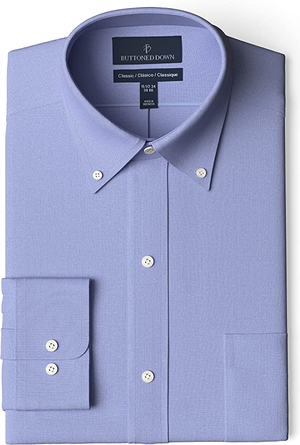 Buttoned Down Men's Classic-Fit Supima Cotton Button-Collar Non-Iron Dress Shirt