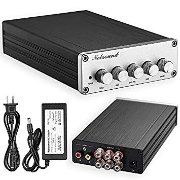 Nobsound HiFi TPA3116D2 2.1 Channel Digital Audio Power Amplifier Stereo Amp 2×50W 100W Subwoofer Treble Bass Independent Adjustment (with power supply)