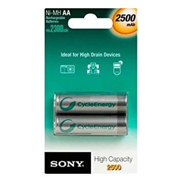 Sony Rechargeable AA 2500 MAH Ni MH Batteries