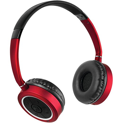 HMDX Audio HX-HP450RD Journey Bluetooth Wireless Headphones with Microphone, Red